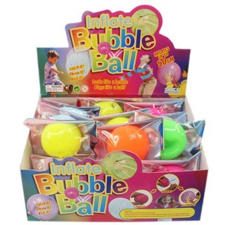 魔術泡泡球 圓型彩色泡泡球 螢光色/一個入(促40) 魔術球 可裝水玩 不破泡泡球-錸ED5012