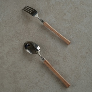 mooin Smaak 叉勺組 木柄 木頭 木紋 餐具 餐叉 餐勺 湯匙 餐廚配件 食器