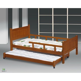 【全台家具】GS-21 實木如意 柚木 單人3.5尺子母床(母床+子床 皆可拆售) 台灣製造