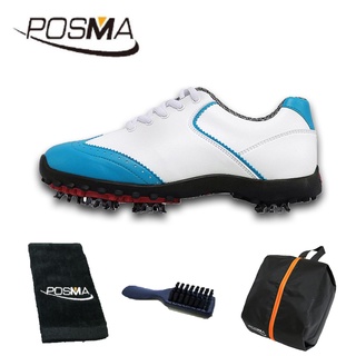 高爾夫球鞋 女款 英倫風 防水超纖皮 防水運動鞋 GSH080WBL