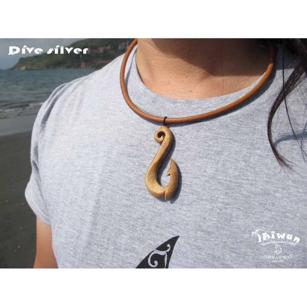 【Diving Wooden ocean 】手工海洋木頭項鍊--魚鉤