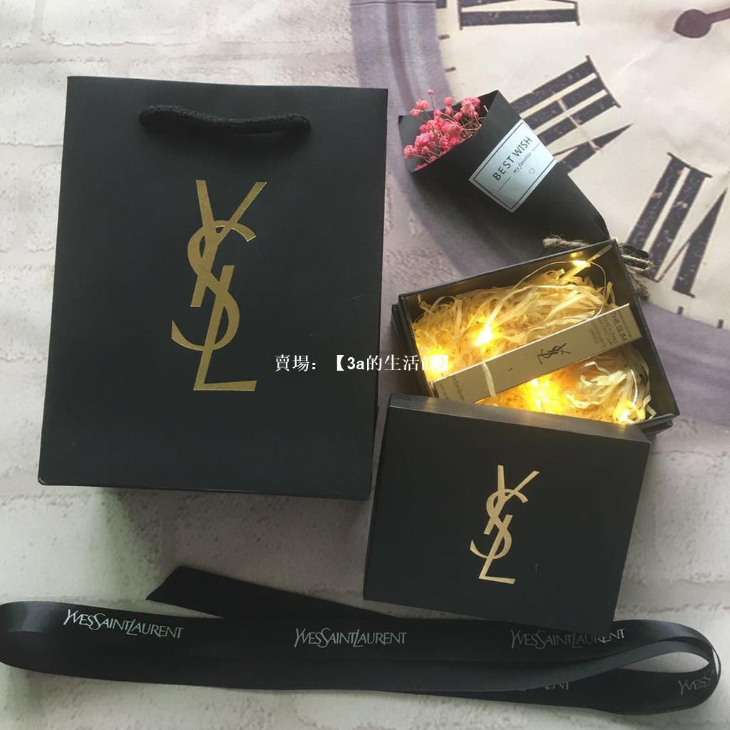 專柜ysl 圣羅蘭口紅禮盒包裝空盒子紙袋正品高檔小金條手提禮品袋 蝦皮購物