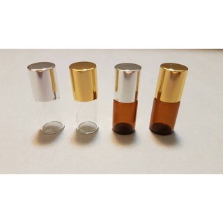 2.5ml(鋼珠頭)玻璃滾珠瓶(商品100%台灣製造)滾珠精油瓶出國分裝瓶，可填裝百靈油，精油，按摩油