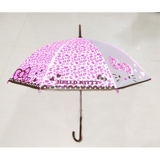 【僅限宅配】日本 Hello Kitty 遮陽遮雨 兩用 雨傘/直立傘(棕)兒童雨傘