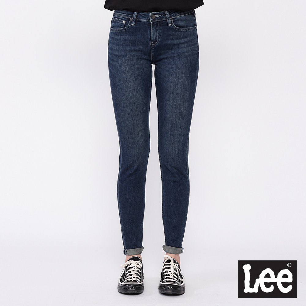 Lee 409 彈性中腰合身小直筒牛仔褲 女 深藍 Modern LL190191AE7