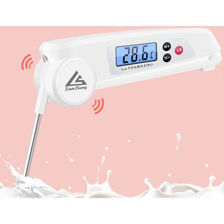 日本 急速測溫 電子式食品溫度計 背光 警報聲 溫度計 水溫計 油溫 廚房 高精度 食品 測水溫 奶溫 烘焙 嬰兒奶瓶