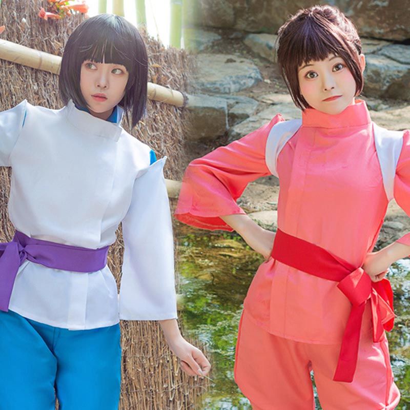 Cos服 日本宮崎駿動漫小千與千尋荻野千尋琥珀川白龍演出服假髮木屐 動漫周邊 蝦皮購物