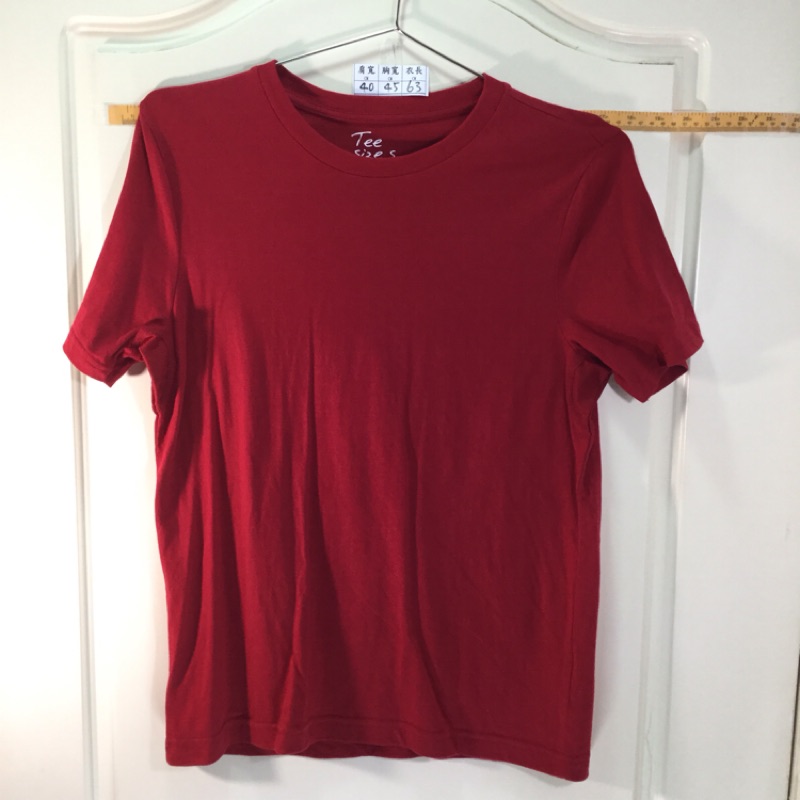 GIORDANO素色短袖T恤 S紅色