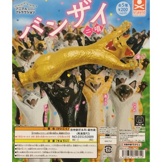 Standstones 轉蛋 扭蛋 動物愛好系列 貓地藏 萬歲篇P2 二唱 驚嚇貓 貓咪 站立貓 全5種 整套販售