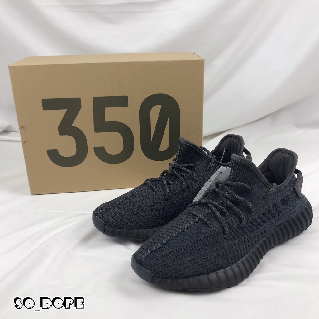 【So-Dope】ADIDAS YEEZY BOOST 350 V2 BLACK 黑天使 鞋帶反光 FU9006