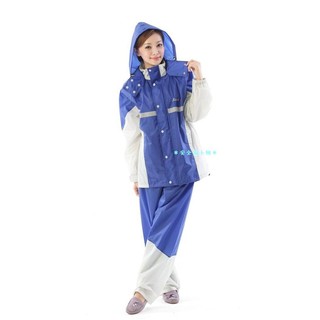 出清特價＊安全帽小舖＊rainx套裝雨衣，藍/白 兩件式透氣風雨衣*出清