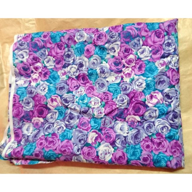 零碼布布料印花布玫瑰薔薇紫色棉布拼布材料服裝設計製作手工藝布藝 蝦皮購物