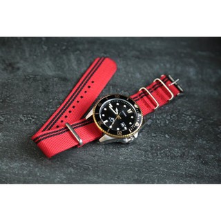 紅色黑色22mm Nylon Watch Strap 尼龍NATO zulu G10四環時尚軍用錶帶james bond
