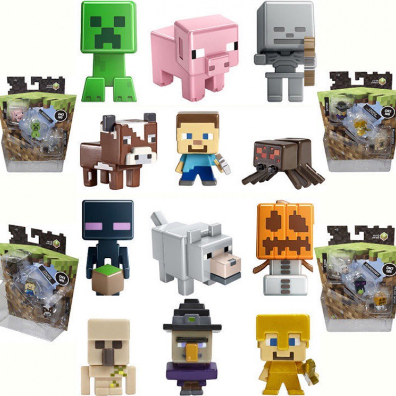 我的世界盲盒minecraft人物靜態手辦苦力怕史蒂夫原創像素模型 蝦皮購物