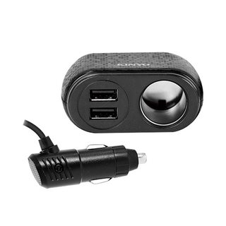 KINYO CRU-8717 車用雙USB+點煙器擴充座x1 綠風潮