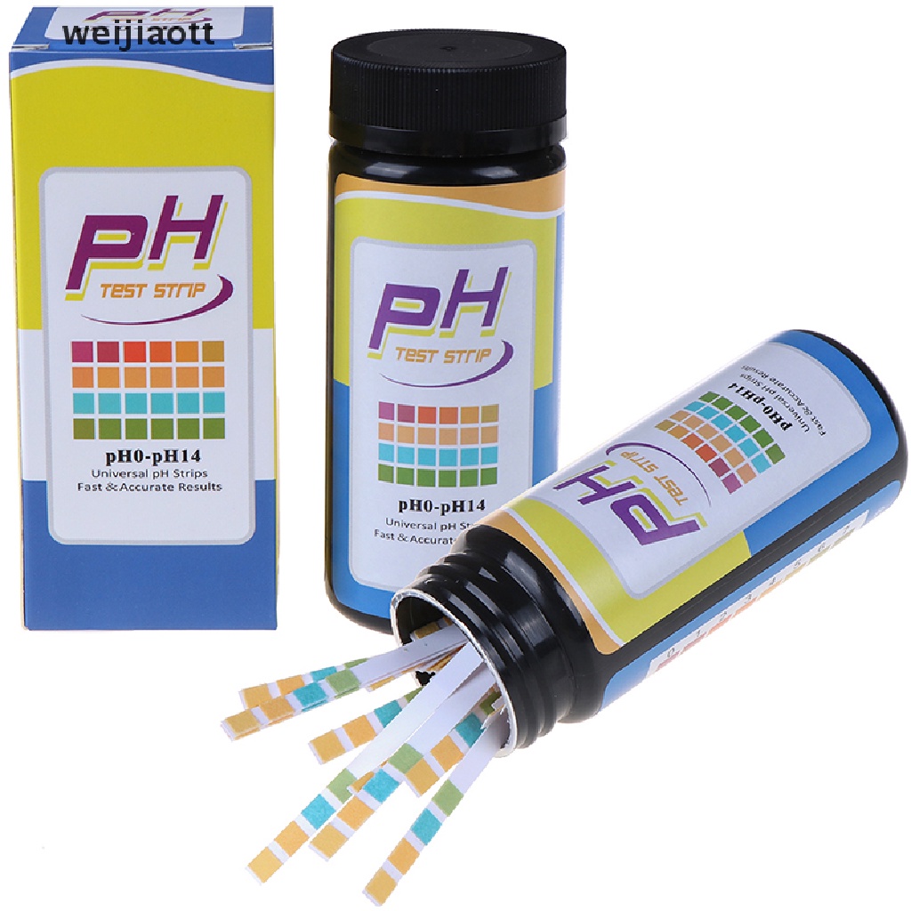 Weijiaott 100Pcs 0-14 pH 試紙鹼性酸性指示紙通用實驗室試紙 WT