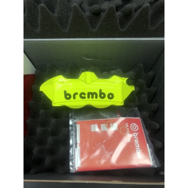 DIY本舖  BREMBO HPK M4 1098 輻射卡鉗 螢光黃 右邊 活塞34/34 孔距100mm 義大利原裝進