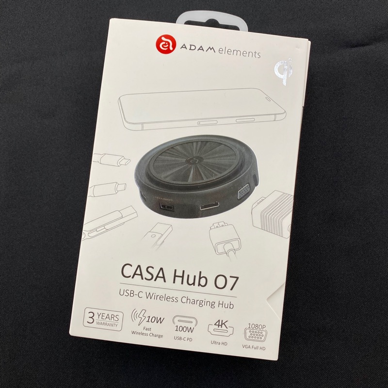 二手出清 ADAM CASA Hub O7 USB-C 7合一無線充電多功能集線器 黑