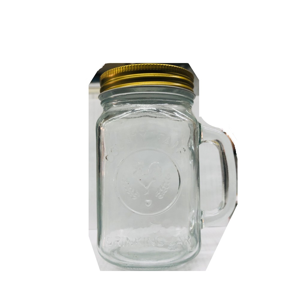 玻璃手把水杯 玻璃罐 儲存罐 附鐵蓋 水杯 禮品 禮物