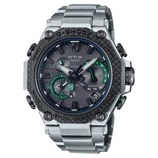 CASIO卡西歐 G-SHOCK MTG-B2000XD-1A 太陽能藍芽連線碳纖維核心防護腕錶 / 黑+綠 50mm