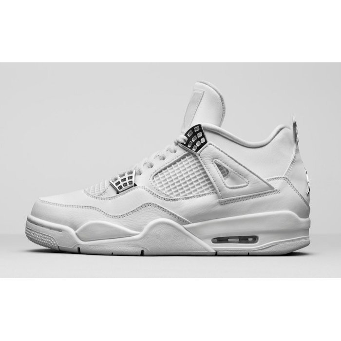all white jordan 4 pure money
