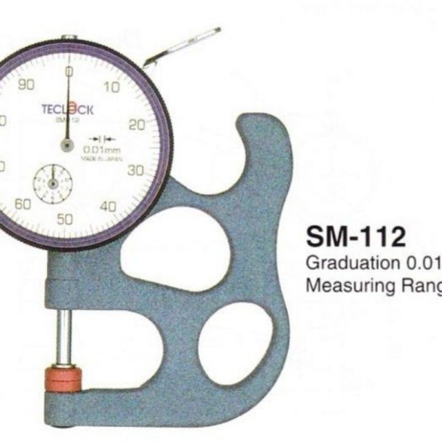 日本 TECLOCK SM-112 手提式厚度計 測微厚薄計 測厚規 厚薄規 測厚儀 量紙器 織物厚度儀