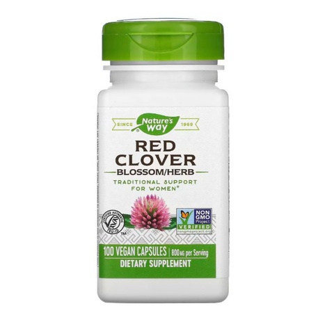 【預購】Nature's Way Red Clover紅三葉草花/紅花苜蓿，400 mg，100 粒素食膠囊