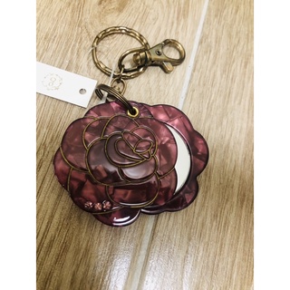 日本 鏡子鑰匙圈 包包吊飾 玫瑰花