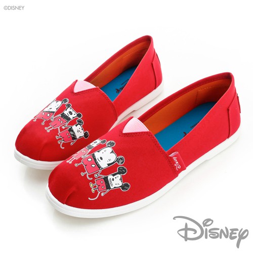 Disney 溫暖季節 Q版米奇手牽手懶人鞋-紅(DW0618紅)