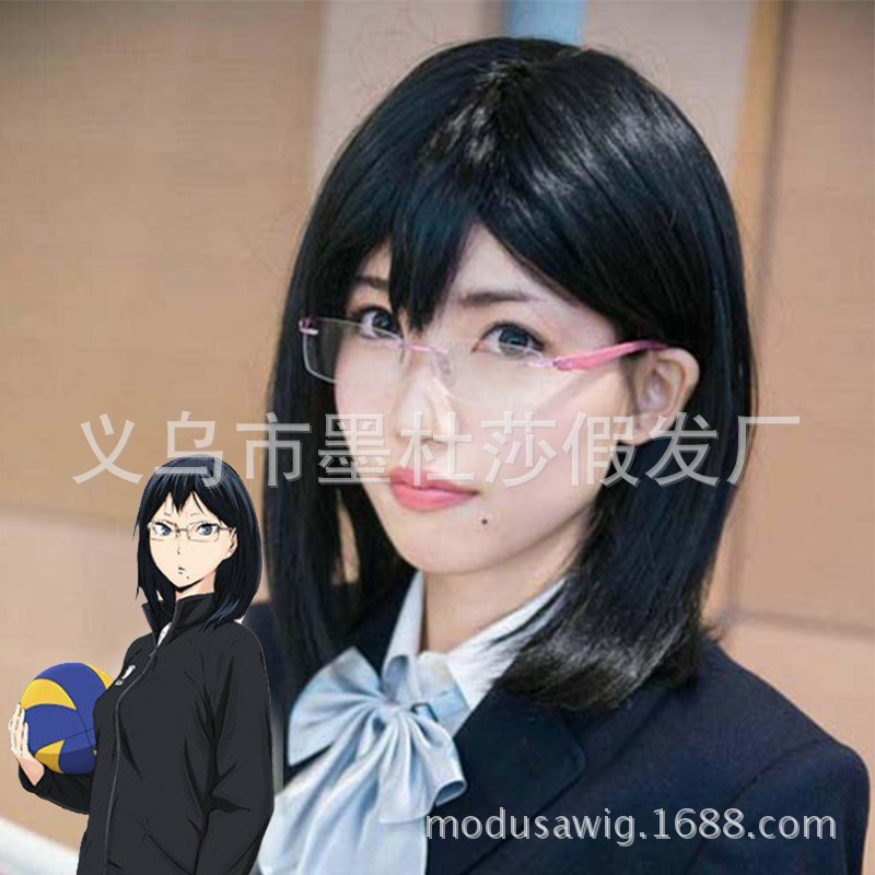 Cosplay假髮排球少年清水潔子動漫遊戲cos中長直發頭套vacp 蝦皮購物
