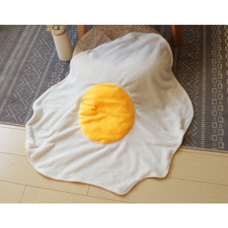 【現貨】荷包蛋煎蛋毯子懶人毯交換禮物造型毯子