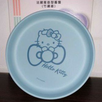 Hello Kitty法國風造型餐盤(竹纖維)1入/海岸藍x圓形餐盤