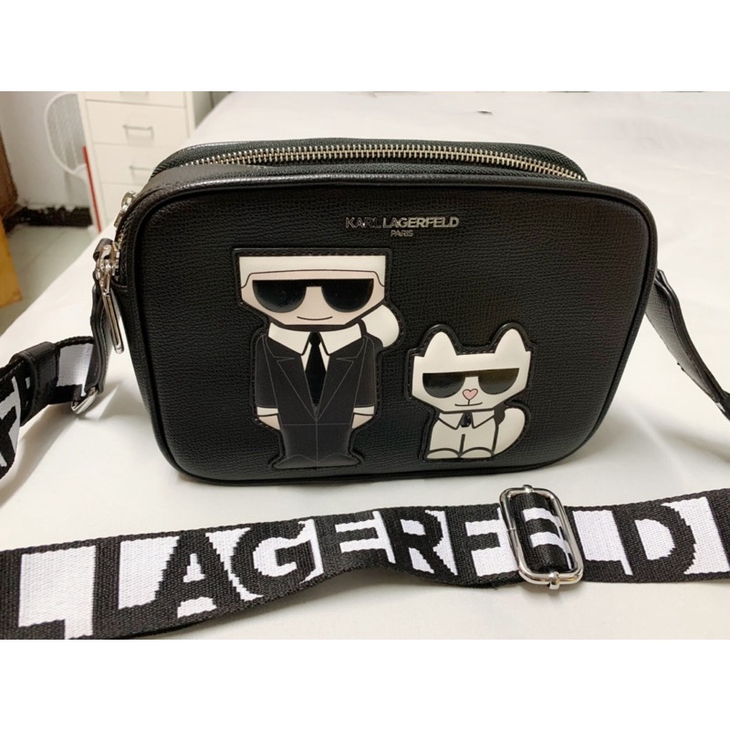 Karl Lagerfeld 卡爾貓咪相機方包 經典黑