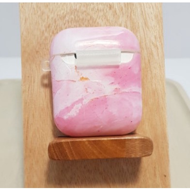 Airpod case -airpod 1 和 2 尺寸設計殼 (粉紅色大理石模型)