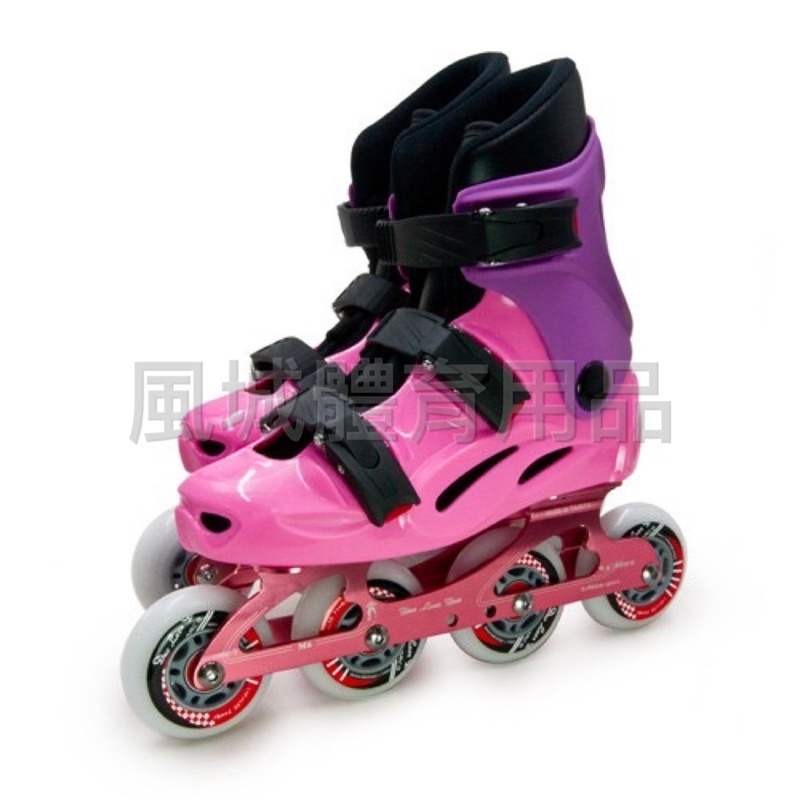 【風城體育用品】多輪多 專業競速鋁合金底座直排輪 溜冰鞋 粉紫 M6 附贈後背包