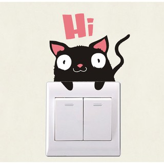 黑嘿貓開關貼 創意無限可貼於櫥櫃、 門窗、 冰箱、 平板 、 筆記本