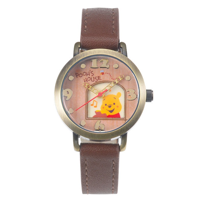 咩兒日本迪士尼代購💗小熊維尼皮革錶帶手錶禮盒