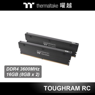 曜越 TOUGHRAM 鋼影 RC 超頻 記憶體 DDR4 3600MHz 16GB (8GBx2) 黑色