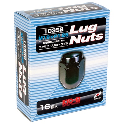【翔浜車業】KYO-EI LUG NUTS 21HEX 鋁圈 輪圈 鍛造螺帽組 螺絲組(黑M12XP1.25)(16顆)