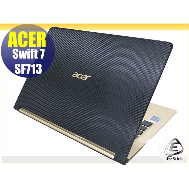 【Ezstick】ACER Swift7 SF713 SF713-51 Carbon黑色機身貼(含上蓋、鍵盤週圍、底部)