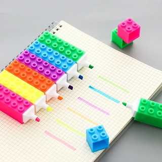 創意積木造型彩色螢光筆