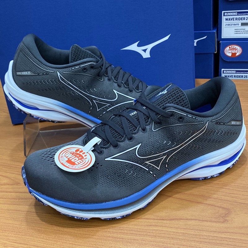 公司貨 Mizuno慢跑鞋wave Rider 25 Sw 避震美津濃型號j1gc 蝦皮購物