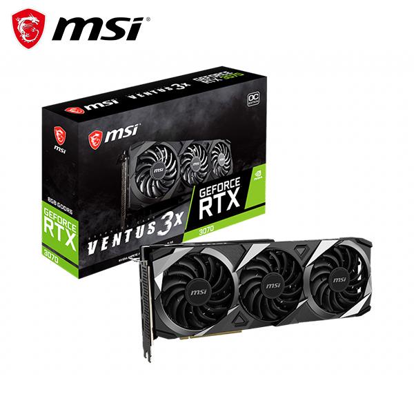 微星MSI RTX 3070 8G VENTUS 3X OC LHR顯示卡