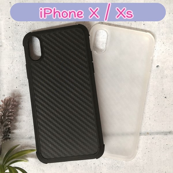 現貨 四角強化碳纖維紋空壓軟殼 iPhone X / Xs (5.8吋) 防摔殼 手機殼 手機套