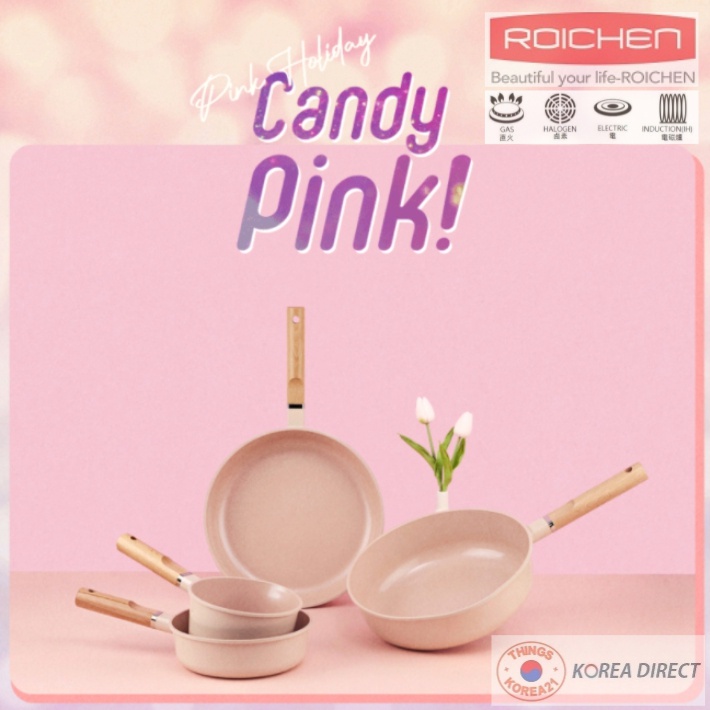 韓國直運 官方正品 Roichen IH 新產品 Candy Pink 不沾IH感應陶瓷鍋 彩色版 糖果粉色