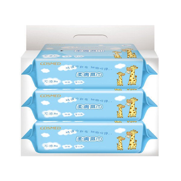 Cosmed柔膚濕巾80片三入 蝦皮購物