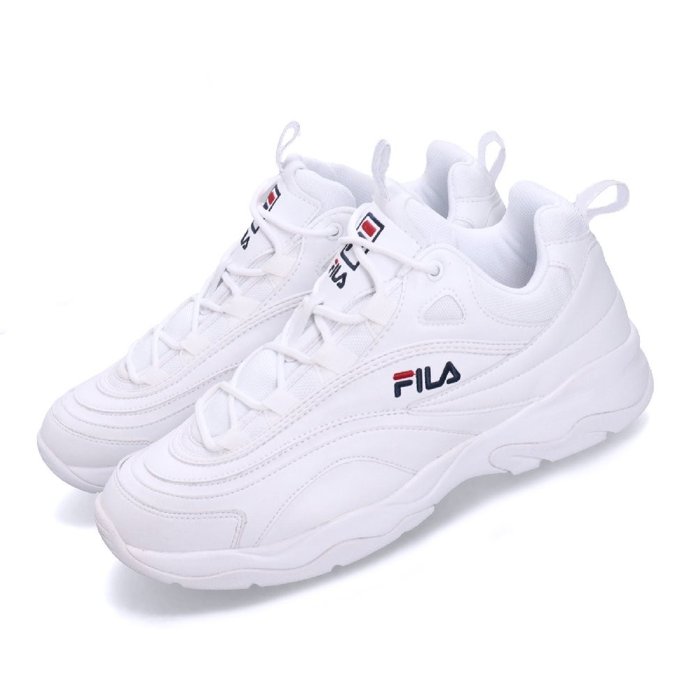 =CodE= FILA RAY DISARRAY 3M反光皮革慢跑鞋(全白) 1331060 復古 老爹鞋 金裕貞 女