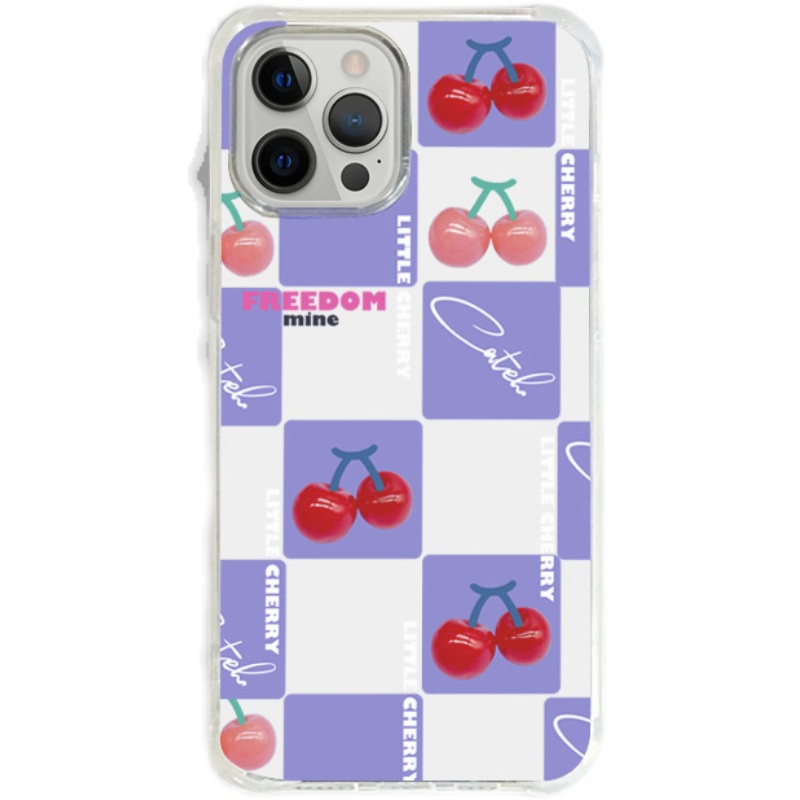 鏡面適用蘋果14手機殼高級感iphone12promax紫色xs櫻桃12全包mini