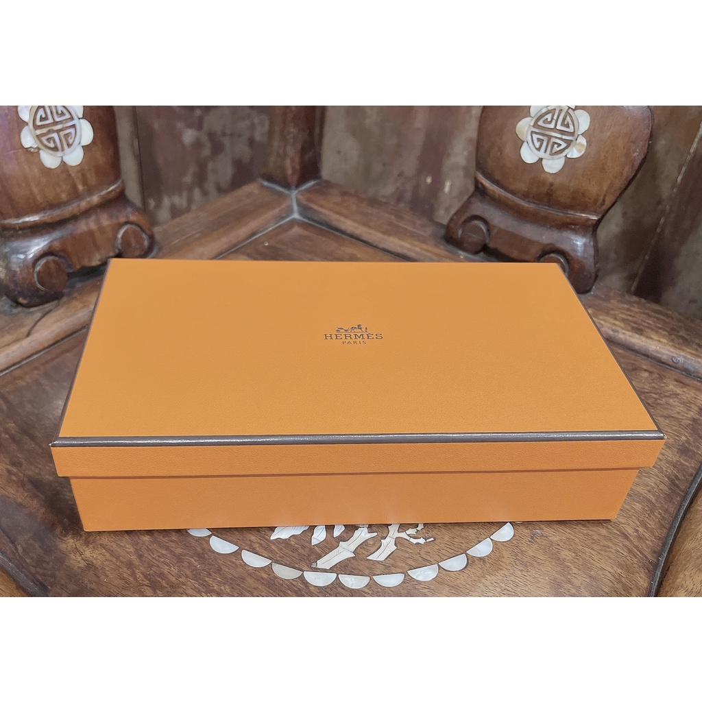 【二手名牌正品紙盒】愛馬仕 Hermès 橘盒 Bearn Long皮夾盒 收納盒 硬紙盒 禮物盒