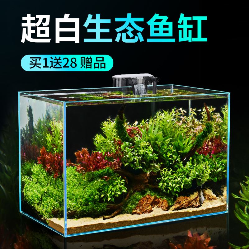 超白魚缸玻璃案頭客廳生態小型鬥魚金魚烏龜缸造景懶人養魚水草缸 蝦皮購物